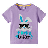 Easter Day Top T-shirts Happy Easter Cool Bunny Man T-shirts For Boys And Girls