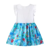 Toddler Girls Flying Sleeve Cartoon Cute Wreath Rabbit Octopus Prints A-line Casual Dress