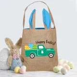 Easter Bunny Ears Canvas Bag Happy Easter Happy Easter Car Square Bottom Handbag