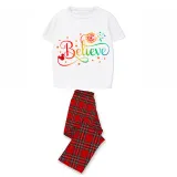 Family Matching Pajamas Exclusive Design Rainbow Believe Gray Pajamas Set
