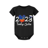 Family Matching Pajamas Exclusive Design Cartoon Mice 2023 Family Cruise Black Pajamas Set