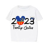 Family Matching Pajamas Exclusive Design Cartoon Mice 2023 Family Cruise White Pajamas Set