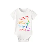Family Matching Pajamas Exclusive Design Our First Trip 2023 Gray Pajamas Set