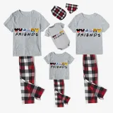 Family Matching Pajamas Exclusive Design Cartoon Mice Dogs Friends Gray Pajamas Set