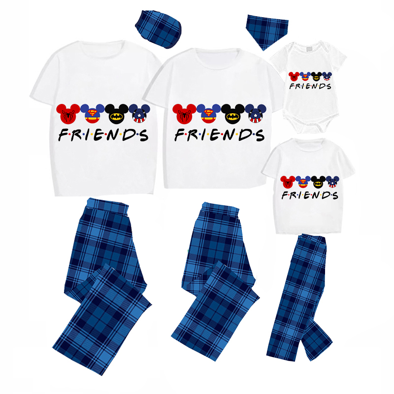 Family Matching Pajamas Exclusive Design Cartoon Mice Friends Gray Pajamas Set
