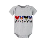 Family Matching Pajamas Exclusive Design Cartoon Mice Friends Gray Pajamas Set