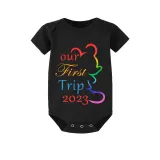 Family Matching Pajamas Exclusive Design Our First Trip 2023 Black Pajamas Set