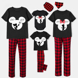 Family Matching Pajamas Exclusive Design Cartoon Mice Cartoon Mice Heart 2023 Black Pajamas Set