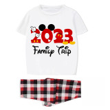 Family Matching Pajamas Exclusive Design Cartoon Mice 2023 Family Trip White Pajamas Set