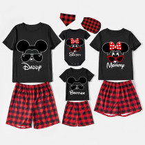 Family Matching Pajamas Exclusive Design Cartoon Mice With Sunglasses Black Pajamas Set