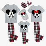 Family Matching Pajamas Exclusive Design Cartoon Mice Soccer Gray Pajamas Set