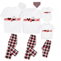 Family Matching Pajamas Exclusive Design Cartoon Mice Magical White Pajamas Set