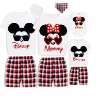 Family Matching Pajamas Exclusive Design Cartoon Mice With Sunglasses White Pajamas Set