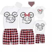 Family Matching Pajamas Cartoon Mice 2023 Our First Cruise White Pajamas Set