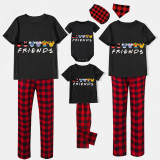 Family Matching Pajamas Exclusive Design Cartoon Mice Dogs Friends Black Pajamas Set
