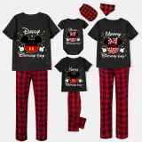 Family Matching Pajamas Boys Birthday Name Custom Celebration Mice Black Pajamas Set