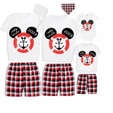 Family Matching Pajamas Exclusive Design Cartoon Mice Cruise Family Vacation 2023 White Pajamas Set