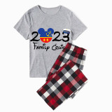 Family Matching Pajamas Exclusive Design Cartoon Mice 2023 Family Cruise Gray Pajamas Set