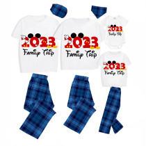 Family Matching Pajamas Exclusive Design Cartoon Mice 2023 Family Trip Gray Pajamas Set