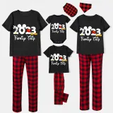 Family Matching Pajamas Exclusive Design Cartoon Mice 2023 Family Trip Black Pajamas Set