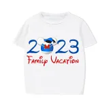 Family Matching Pajamas Exclusive Design Cartoon Mice 2023 Family Vacation White Pajamas Set