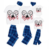 Family Matching Pajamas Exclusive Design Cartoon Mice Love Heart Gray Pajamas Set