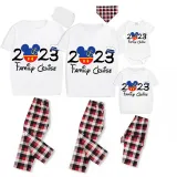 Family Matching Pajamas Exclusive Design Cartoon Mice 2023 Family Cruise White Pajamas Set