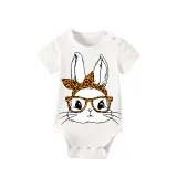 Easter Family Matching Pajamas Exclusive Design Happy Easter Bunny With Glasse Gray Pajamas Set