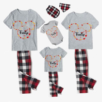 Family Matching Pajamas Exclusive Design Family Cartoon Mice Gray Pajamas Set
