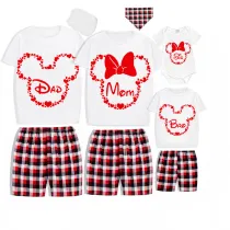 Family Matching Pajamas Exclusive Design Cartoon Mice Heart White Pajamas Set