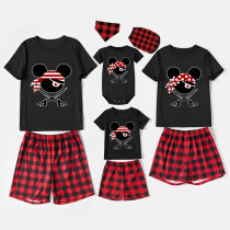 Family Matching Pajamas Exclusive Design Cartoon Mice Pirate Black Pajamas Set