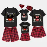 Family Matching Pajamas Girls Birthday Celebration Design Name Custom Mice Black Family Pajamas Set