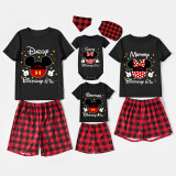 Family Matching Pajamas Girls Birthday Celebration Design Name Custom Mice Black Family Pajamas Set
