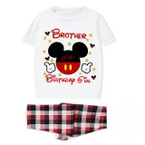 Family Matching Pajamas Girls Name Custom Birthday Celebration Mice White Family Pajamas Set