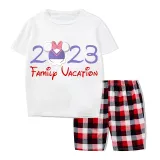 Family Matching Pajamas Exclusive Design Cartoon Mice 2023 Family Vacation White Pajamas Set