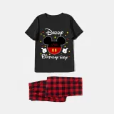 Family Matching Pajamas Boys Birthday Name Custom Celebration Mice Black Pajamas Set