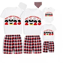 Family Matching Pajamas Exclusive Design Cartoon Mice We Are Family 2023 White Pajamas Set
