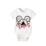 Family Matching Pajamas Exclusive Design Cartoon Mice Love Heart White Pajamas Set