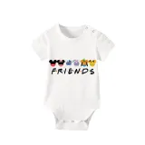 Family Matching Pajamas Exclusive Design Cartoon Mice Dogs Friends White Pajamas Set