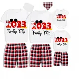 Family Matching Pajamas Exclusive Design Cartoon Mice 2023 Family Trip White Pajamas Set