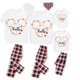 Family Matching Pajamas Exclusive Design Family Cartoon Mice White Pajamas Set