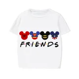 Family Matching Pajamas Exclusive Design Cartoon Mice Friends White Pajamas Set