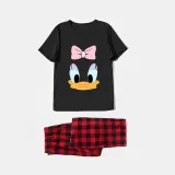 Family Matching Pajamas Exclusive Design Cartoon Duck 2023 Black Pajamas Set