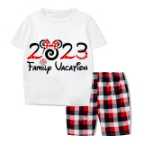 Family Matching Pajamas Exclusive Design Cartoon Mice 2023 Family Vacation White Pajamas Set