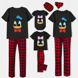 Family Matching Pajamas Exclusive Design Cartoon Duck 2023 Black Pajamas Set