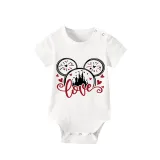 Family Matching Pajamas Exclusive Design Cartoon Mice Love Heart Gray Pajamas Set