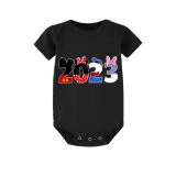 Family Matching Pajamas Exclusive Design Cartoon Mice 2023 Black Pajamas Set