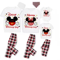 Family Matching Pajamas Exclusive Design Name Custom Birthday Celebration For Boys Cartoon Mice White Pajamas Set