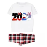 Family Matching Pajamas Exclusive Design Cartoon Mice 2023 White Pajamas Set