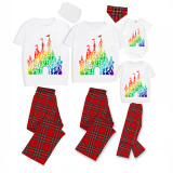 Family Matching Pajamas Mic Rainbow Castle Family Pajamas Set